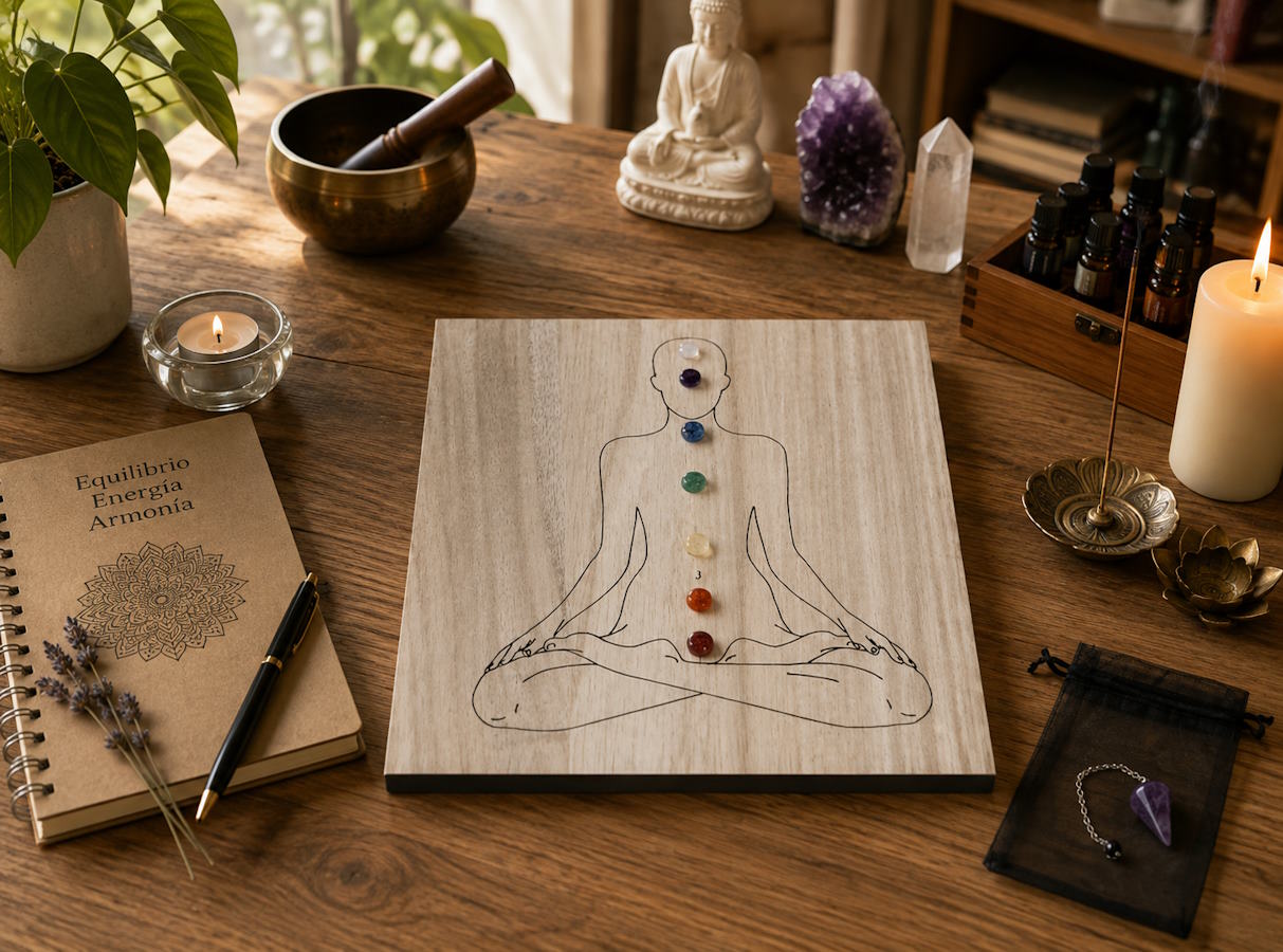 Tabla Chakras Radiestesia minerales